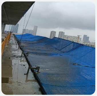 BJ loading platform safety net on a building